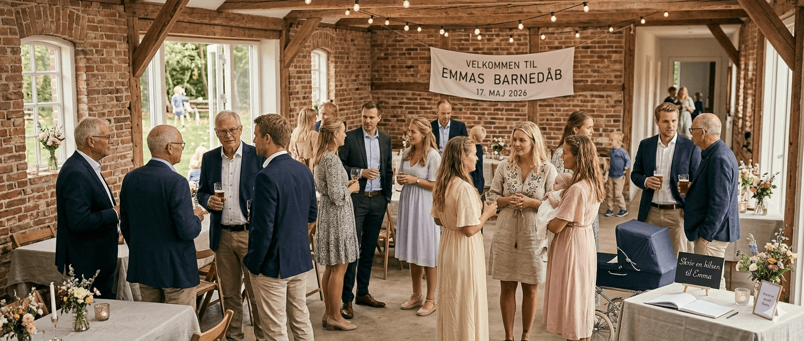 Babyshower med venner og familie