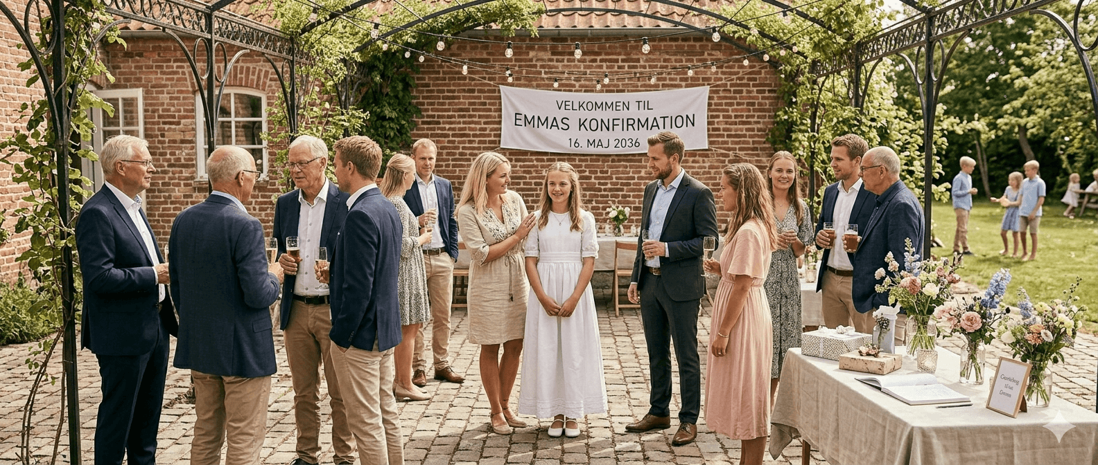 Konfirmation i kirke med familie